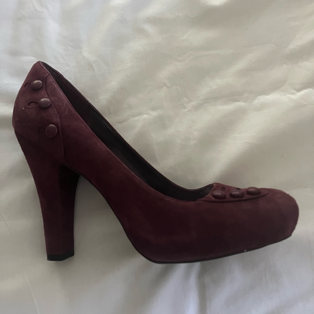 BCBG Plum Suede Heels